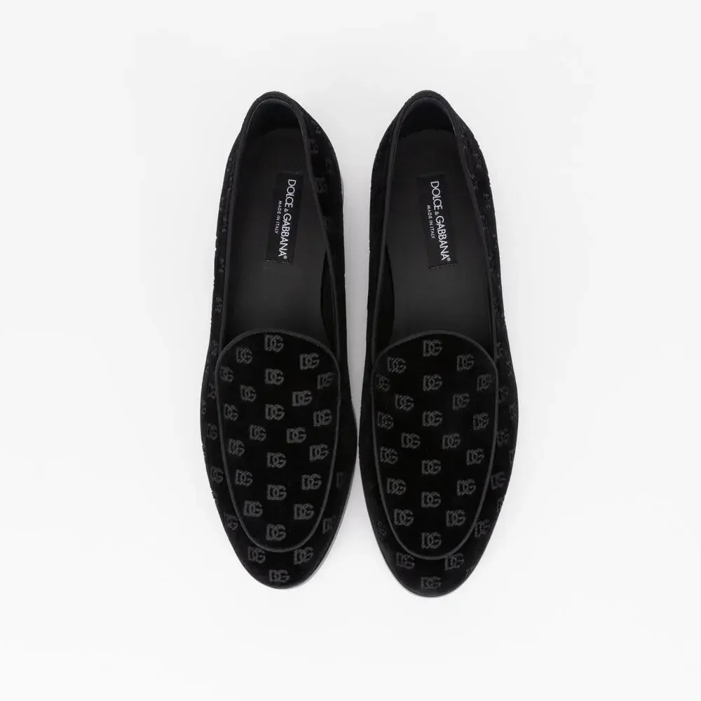 Dolce & Gabbana Men Monogram Smoking Slippers Black Size 12 (New/Defect)